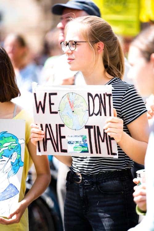 Woman protesting climate change